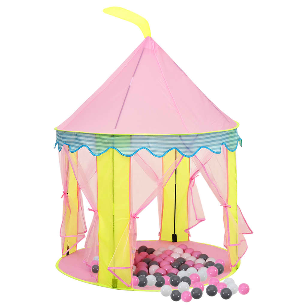 Cort de joacă pentru copii cu 250 bile, roz, 100x100x127 cm - Lando