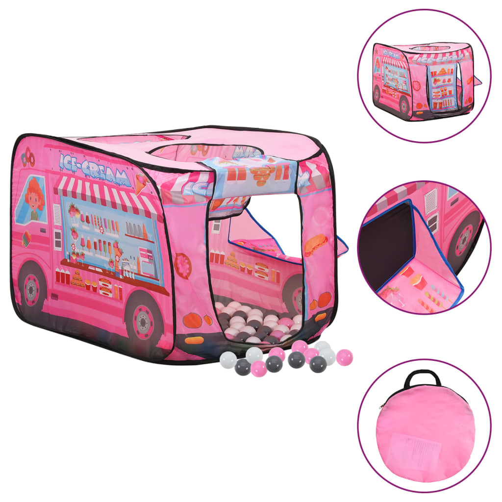Cort de joacă pentru copii cu 250 bile, roz, 70x112x70 cm - Lando