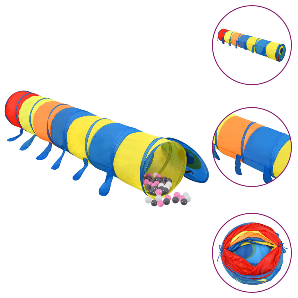 Tunel de joacă pt copii, 250 bile, multicolor, 245 cm poliester - Lando