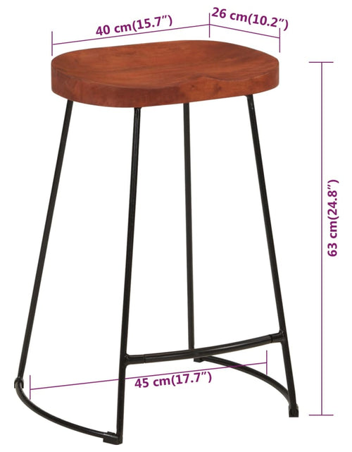 Загрузите изображение в средство просмотра галереи, Scaune de bar Gavin 2 buc. 45x40x63 cm lemn masiv de mango - Lando
