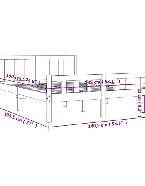 Încărcați imaginea în vizualizatorul Galerie, Cadru de pat dublu, 135x190 cm, lemn masiv - Lando

