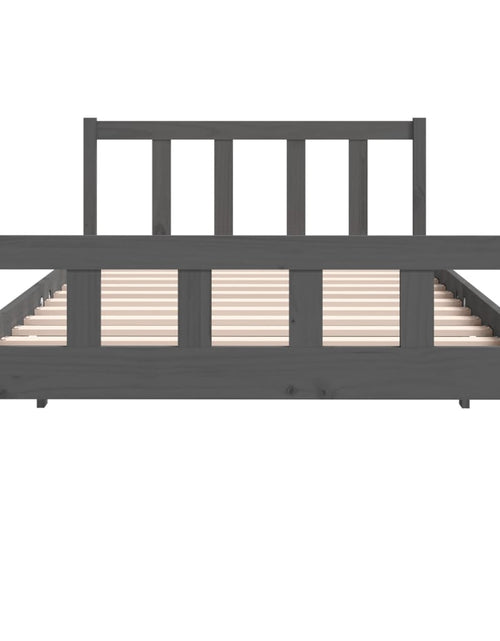 Încărcați imaginea în vizualizatorul Galerie, Cadru de pat, gri, 100x200 cm, lemn masiv de pin - Lando
