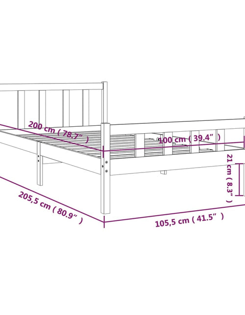 Încărcați imaginea în vizualizatorul Galerie, Cadru de pat, gri, 100x200 cm, lemn masiv de pin - Lando
