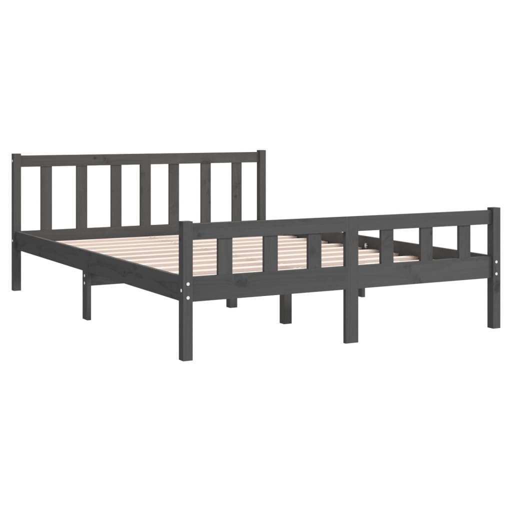 Cadru de pat, gri, 120x200 cm, lemn masiv - Lando