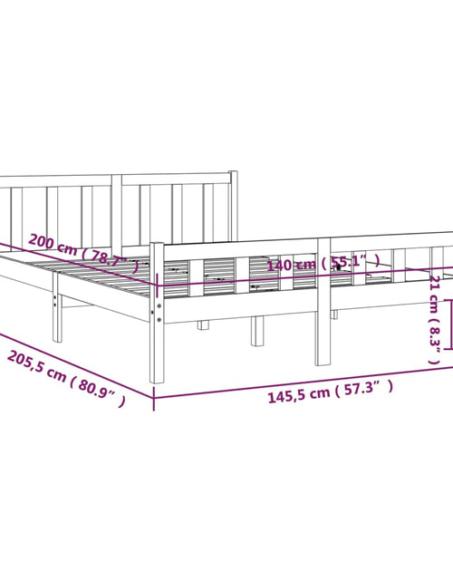 Încărcați imaginea în vizualizatorul Galerie, Cadru de pat, alb, 140x200 cm, lemn masiv - Lando
