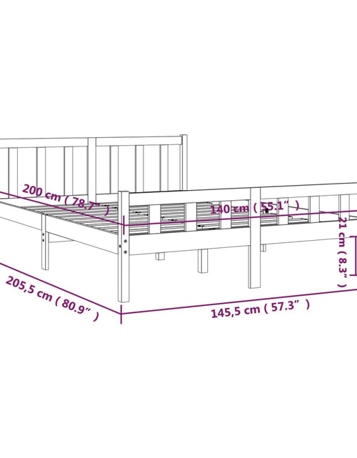 Загрузите изображение в средство просмотра галереи, Cadru de pat, gri, 140x200 cm, lemn masiv de pin - Lando
