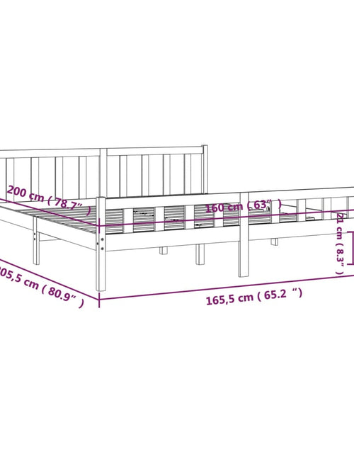 Încărcați imaginea în vizualizatorul Galerie, Cadru de pat, gri, 160x200 cm, lemn masiv - Lando
