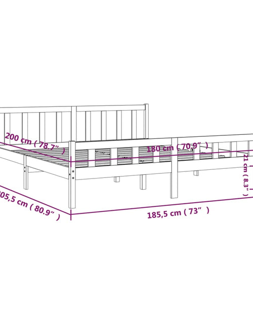 Încărcați imaginea în vizualizatorul Galerie, Cadru de pat Super King, alb, 180x200 cm, lemn masiv - Lando
