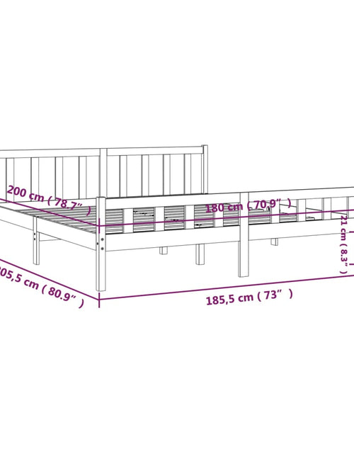 Încărcați imaginea în vizualizatorul Galerie, Cadru de pat Super King, gri, 180x200 cm, lemn masiv - Lando
