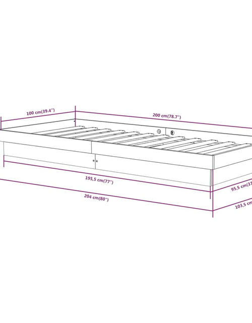 Загрузите изображение в средство просмотра галереи, Cadru de pat, alb, 100x200 cm, lemn masiv de pin - Lando
