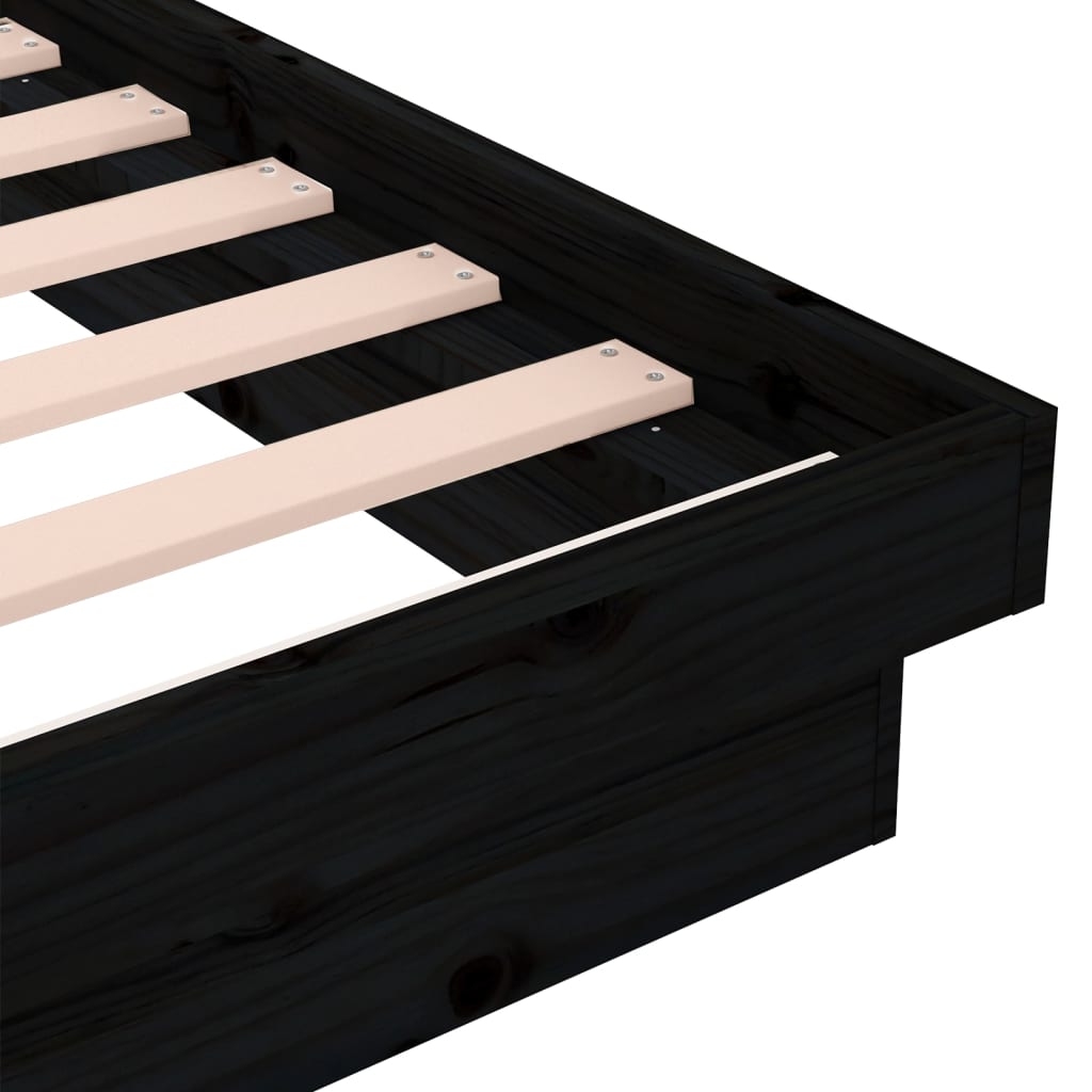 Cadru de pat, negru, 100x200 cm, lemn masiv de pin - Lando