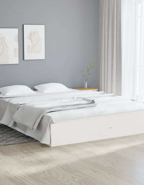 Încărcați imaginea în vizualizatorul Galerie, Cadru de pat, alb, 160x200 cm, lemn masiv - Lando
