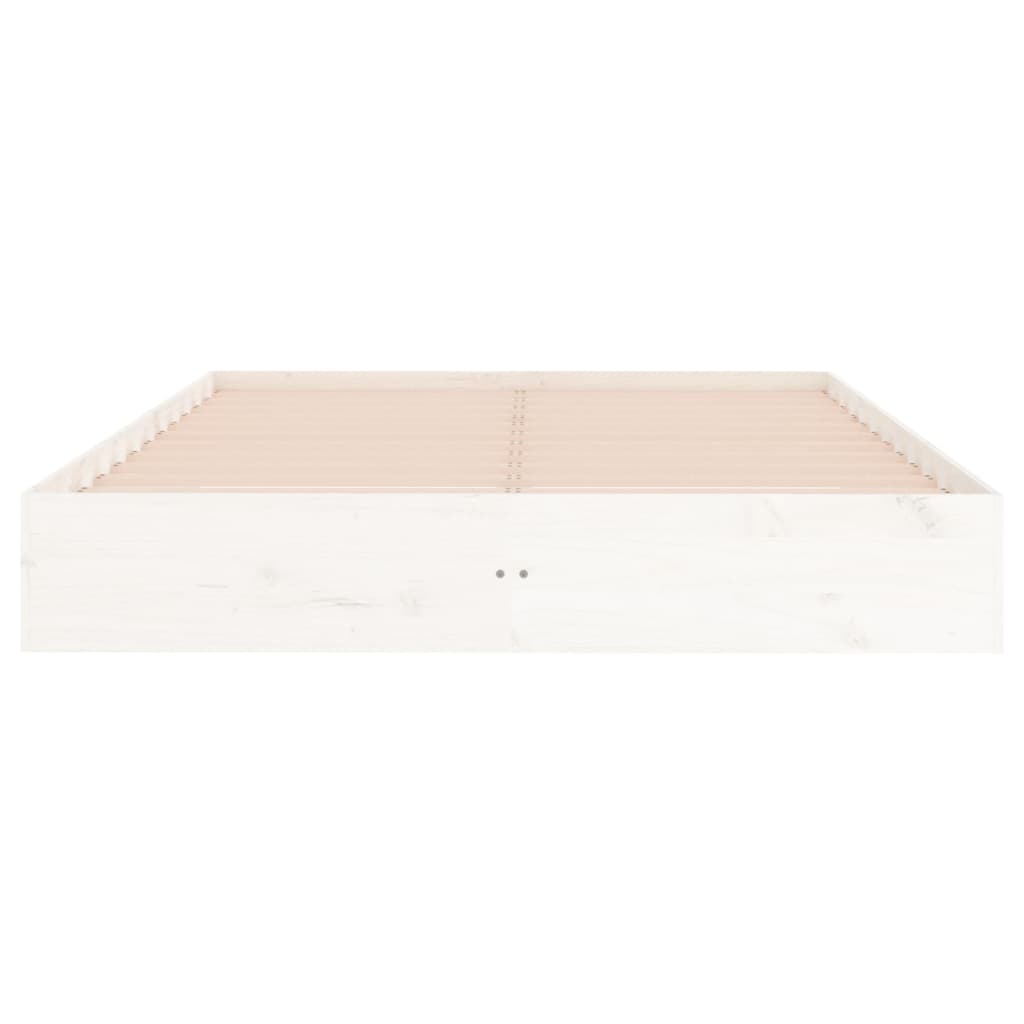 Cadru de pat, alb, 120x200 cm, lemn masiv - Lando