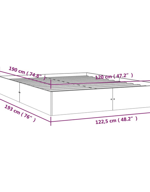Загрузите изображение в средство просмотра галереи, Cadru de pat mic dublu, 120x190 cm, lemn masiv - Lando

