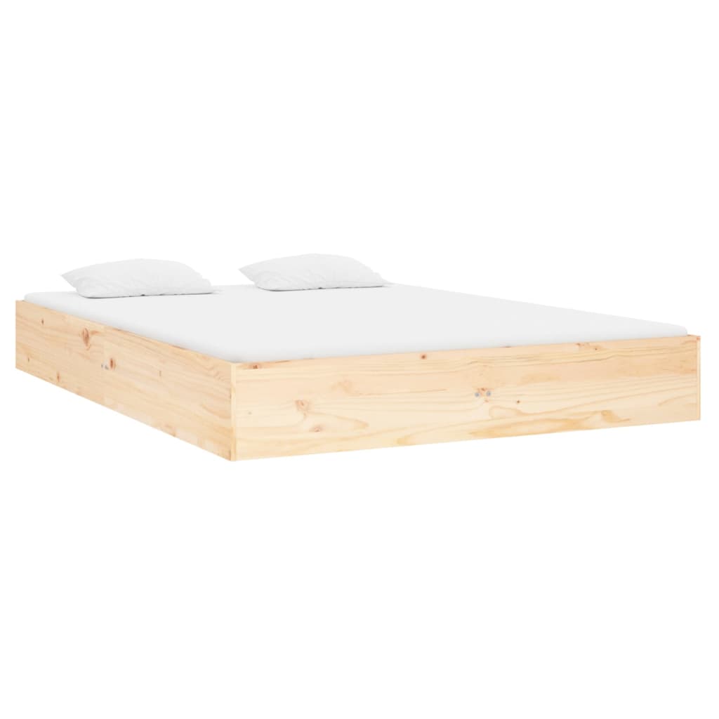Cadru de pat dublu, 135x190 cm, lemn masiv - Lando
