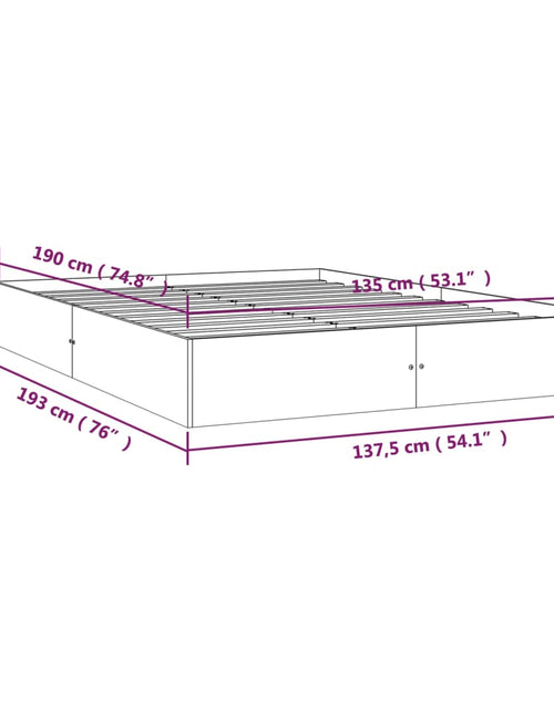 Загрузите изображение в средство просмотра галереи, Cadru de pat dublu, 135x190 cm, lemn masiv - Lando
