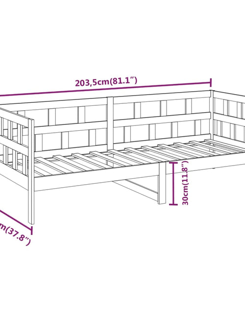 Încărcați imaginea în vizualizatorul Galerie, Pat de zi, 90x200 cm, lemn masiv de pin - Lando
