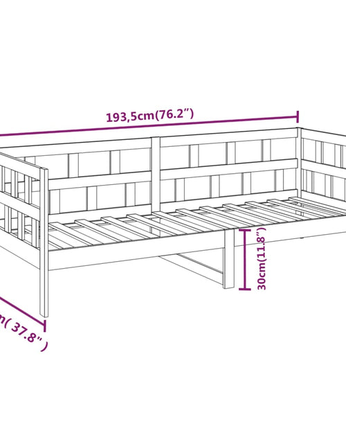 Încărcați imaginea în vizualizatorul Galerie, Pat de zi, gri, 90x190 cm, lemn masiv de pin - Lando
