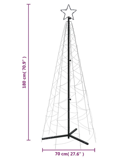 Încărcați imaginea în vizualizatorul Galerie, Brad de Crăciun conic, 200 LED-uri, alb rece, 70x180 cm Lando - Lando
