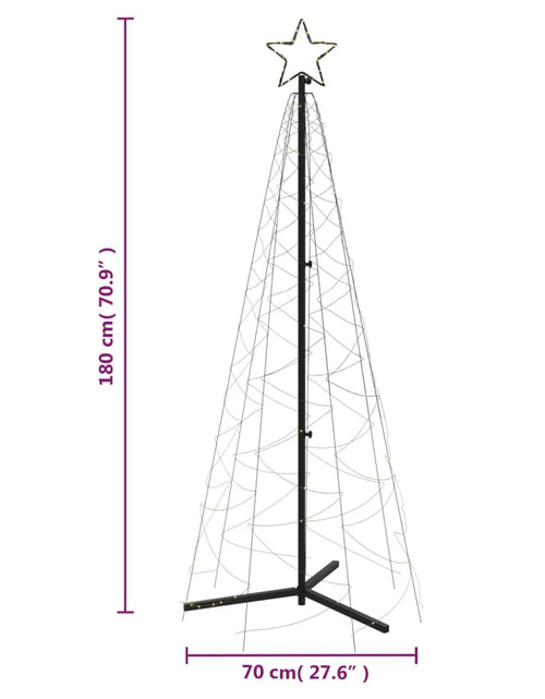 Încărcați imaginea în vizualizatorul Galerie, Brad de Crăciun conic, 200 LED-uri, alb cald, 70x180 cm - Lando
