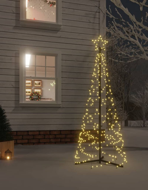 Încărcați imaginea în vizualizatorul Galerie, Brad de Crăciun conic, 200 LED-uri, alb cald, 70x180 cm - Lando

