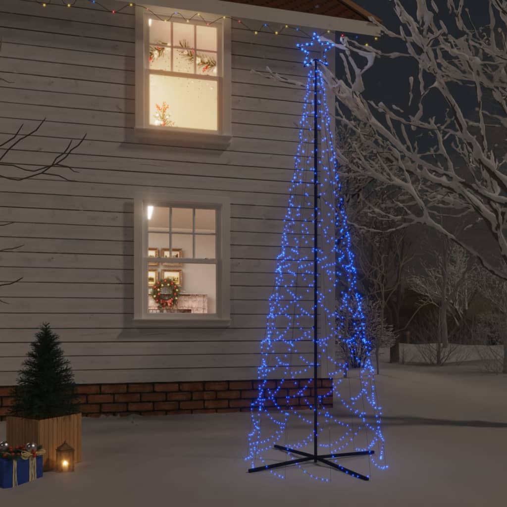 Brad de Crăciun conic, 500 LED-uri, albastru, 100x300 cm - Lando