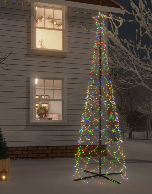 Încărcați imaginea în vizualizatorul Galerie, Brad de Crăciun conic, 500 LED-uri, multicolor, 100x300 cm - Lando
