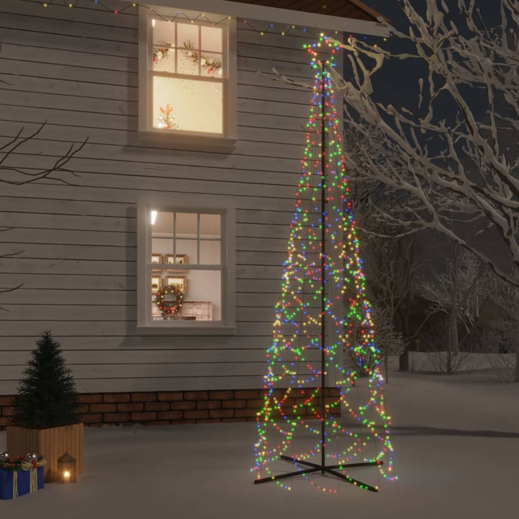 Brad de Crăciun conic, 500 LED-uri, multicolor, 100x300 cm - Lando
