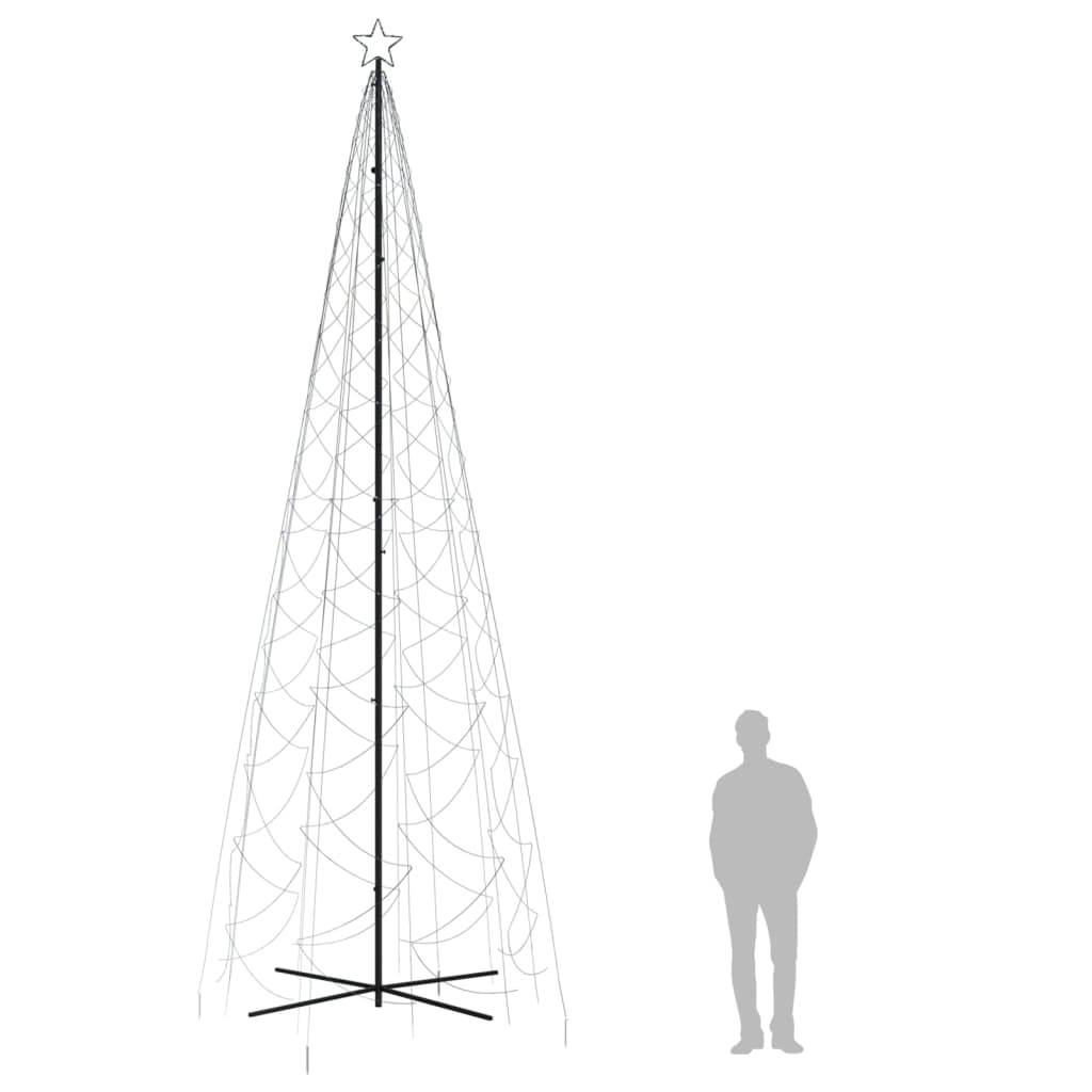 Brad de Crăciun conic, 1400 LED-uri, alb rece, 160x500 cm - Lando