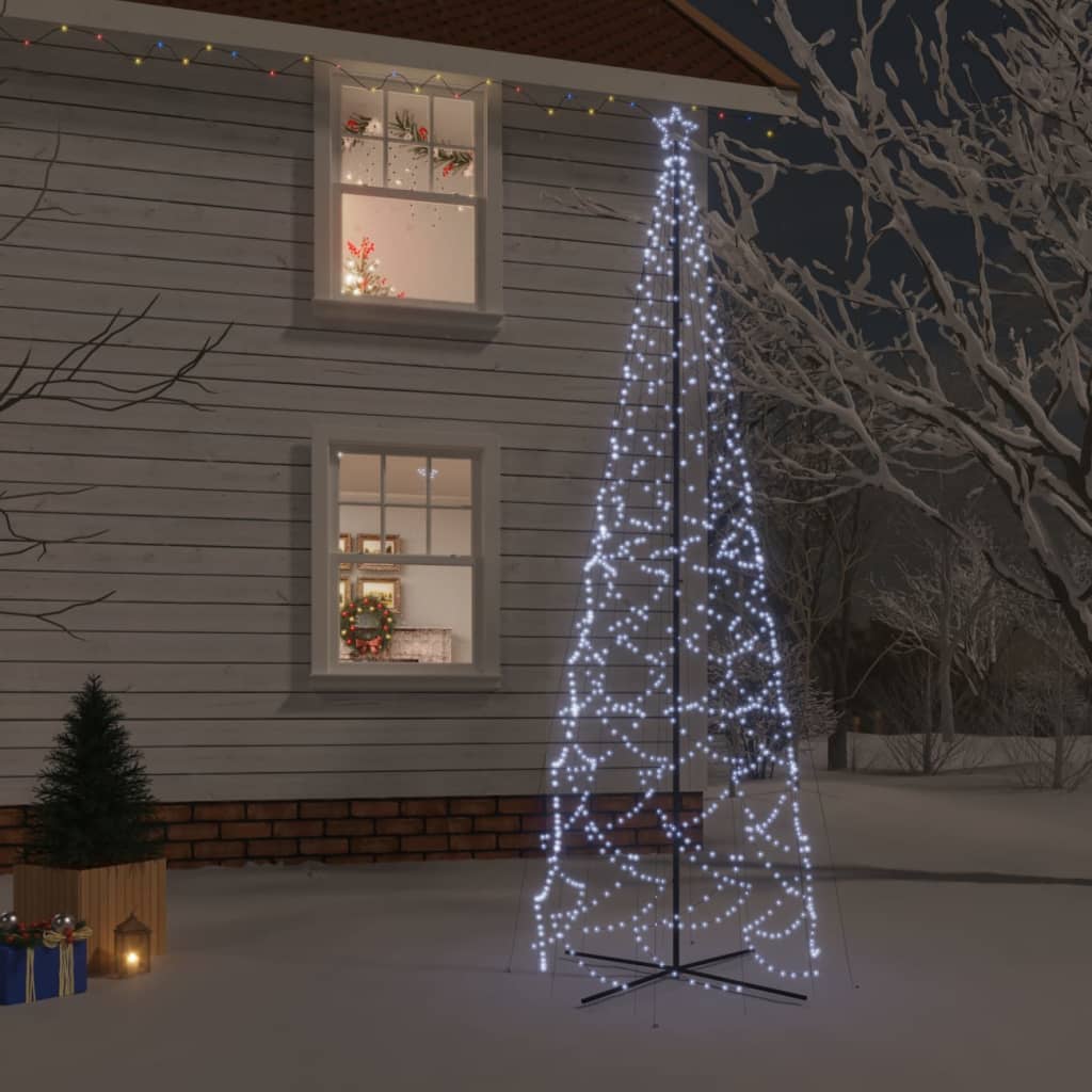 Brad de Crăciun conic, 1400 LED-uri, alb rece, 160x500 cm - Lando