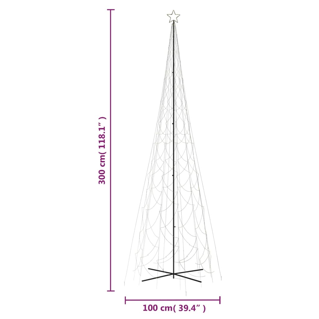 Brad de Crăciun conic, 3000 LED-uri, alb cald, 230x800 cm - Lando