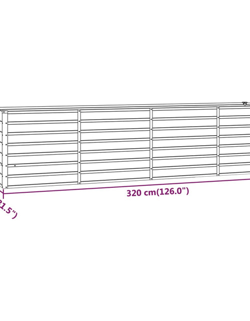 Загрузите изображение в средство просмотра галереи, Strat înălțat de grădină, ruginiu, 320x80x77 cm, oțel corten Lando - Lando
