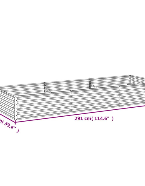 Загрузите изображение в средство просмотра галереи, Strat înălțat de grădină, 291x100x36 cm, oțel corten Lando - Lando
