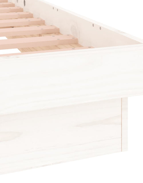 Încărcați imaginea în vizualizatorul Galerie, Cadru de pat cu LED, alb, 90x200 cm, lemn masiv - Lando
