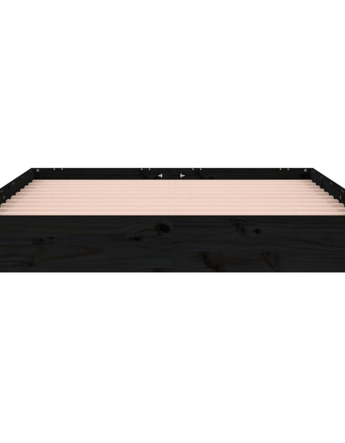 Încărcați imaginea în vizualizatorul Galerie, Cadru pat LED King Size, negru, 150x200 cm, lemn masiv - Lando
