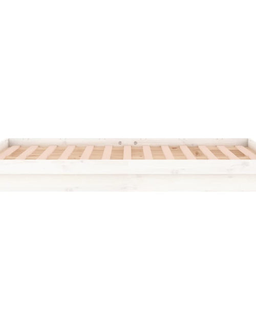 Încărcați imaginea în vizualizatorul Galerie, Cadru de pat LED Super King Size, alb, 180x200 cm, lemn masiv - Lando
