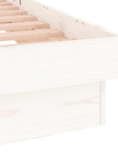 Încărcați imaginea în vizualizatorul Galerie, Cadru de pat cu LED, dublu, alb, 135x190 cm, lemn masiv - Lando

