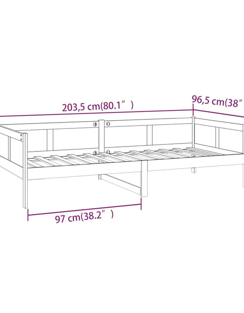 Încărcați imaginea în vizualizatorul Galerie, Pat de zi, maro miere, 90x200 cm, lemn masiv de pin - Lando
