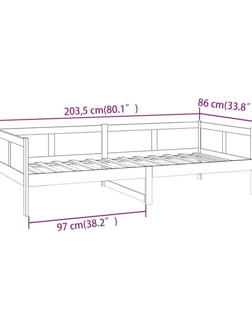 Încărcați imaginea în vizualizatorul Galerie, Pat de zi, negru, 80x200 cm, lemn masiv de pin - Lando
