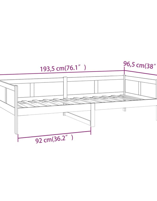 Încărcați imaginea în vizualizatorul Galerie, Pat de zi, 90x190 cm, lemn masiv de pin - Lando
