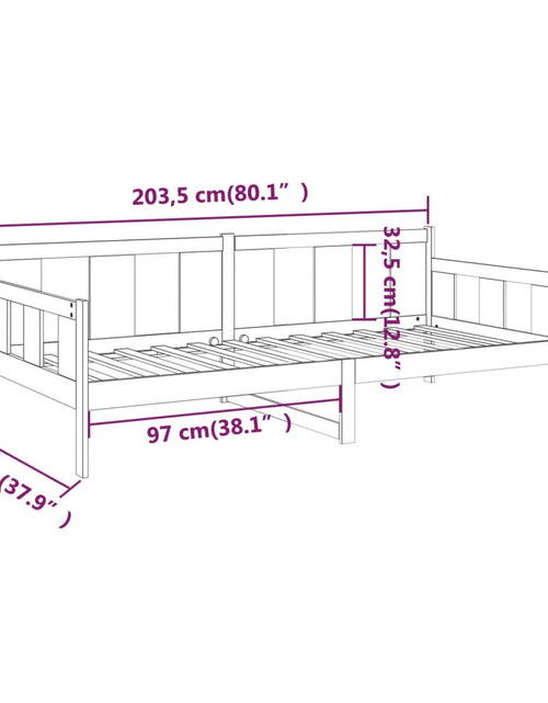 Încărcați imaginea în vizualizatorul Galerie, Pat de zi, gri, 90x200 cm, lemn masiv de pin - Lando
