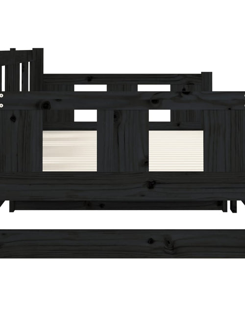 Загрузите изображение в средство просмотра галереи, Pat extensibil de zi, negru, 2x(80x200) cm, lemn masiv pin - Lando
