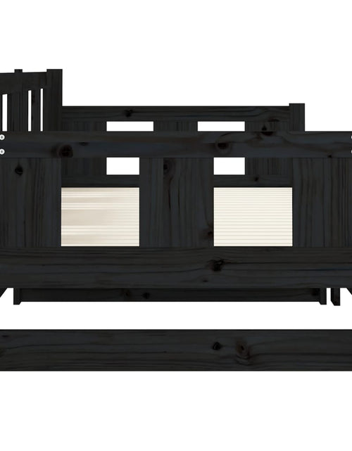 Загрузите изображение в средство просмотра галереи, Pat extensibil de zi, negru, 2x(90x190) cm, lemn masiv pin - Lando
