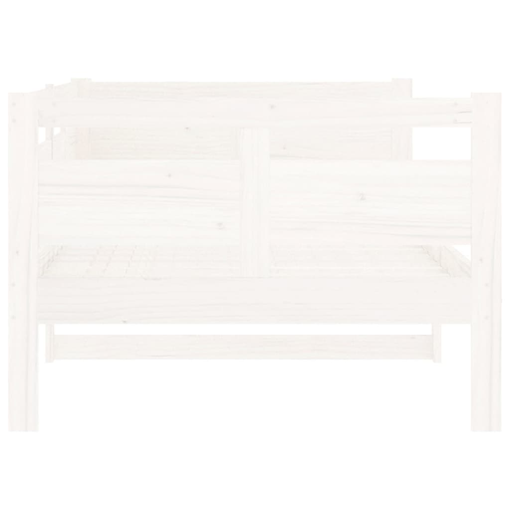 Pat de zi, 90x200 cm, alb, lemn masiv de pin - Lando
