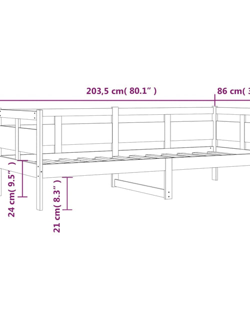 Încărcați imaginea în vizualizatorul Galerie, Pat de zi, gri, 80x200 cm, lemn masiv de pin - Lando
