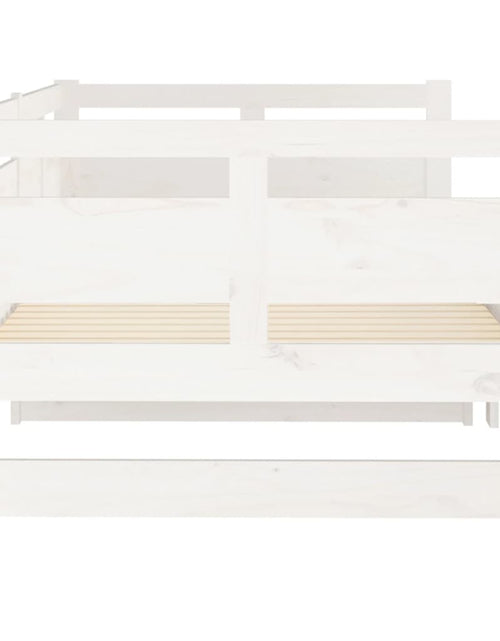 Încărcați imaginea în vizualizatorul Galerie, Pat de zi extensibil, alb, 2x(90x190) cm, lemn masiv de pin - Lando
