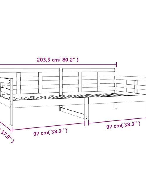Încărcați imaginea în vizualizatorul Galerie, Pat de zi, 90x200 cm, alb, lemn masiv de pin - Lando

