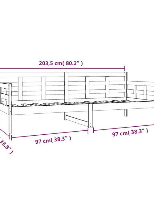 Încărcați imaginea în vizualizatorul Galerie, Pat de zi, negru, 80x200 cm, lemn masiv de pin - Lando
