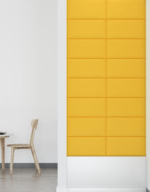 Încărcați imaginea în vizualizatorul Galerie, Panouri de perete 12 buc. galben 60x30 cm catifea 2,16 m² - Lando
