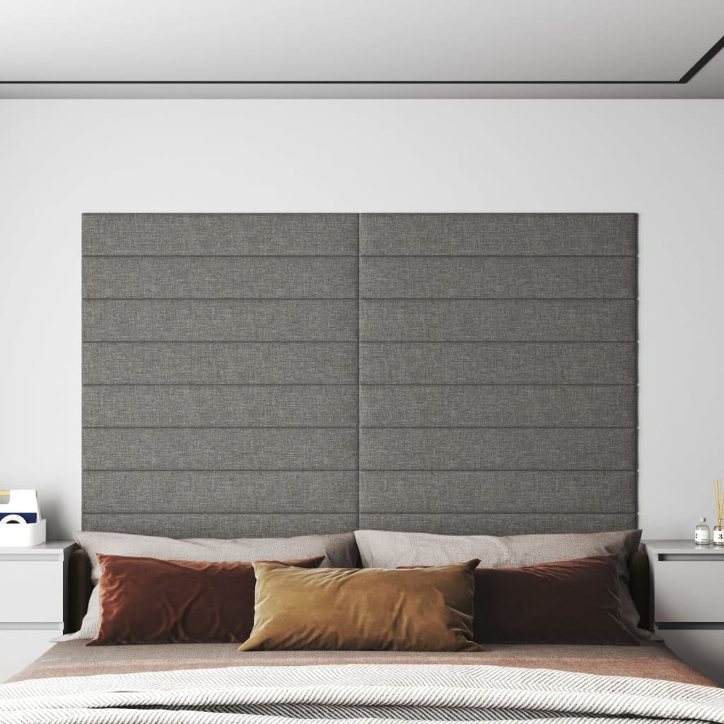 Panouri de perete 12 buc. gri deschis 90x15 cm textil 1,62 m² - Lando